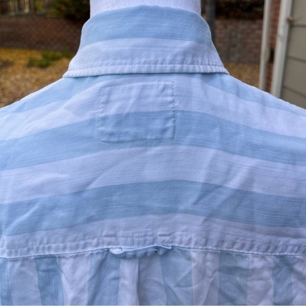 Rails Uli Block‎ Blue Stripe Shirt Lace Up Neck Nautical Coastal Top L/XL ? Read - Picture 7 of 12